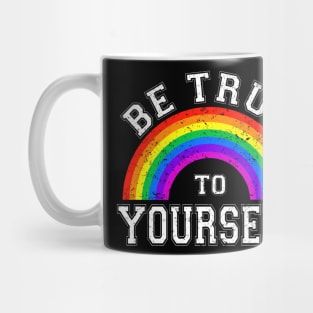 Be True To Yourself | Retro Rainbow Mug